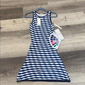 ❄️Blue and White Wave Pattern Dress